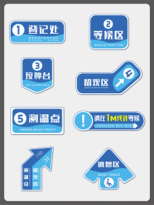黄色简约箭头指示医院引导地贴医院地贴